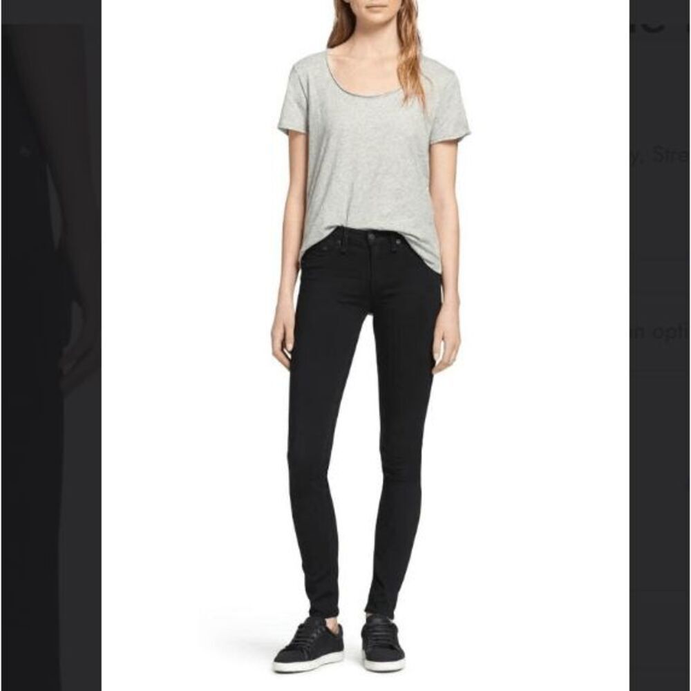 Rag & Bone‎ The Legging Skinny Jeans Black Plush Comfort Size 27